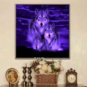 img 2 attached to 🎨 Hrank 5D DIY Diamond Painting Kit: Full Drill Rhinestone Home Décor Craft – Wolves, 35X45CM/14X18inch