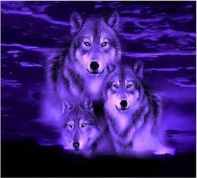 img 4 attached to 🎨 Hrank 5D DIY Diamond Painting Kit: Full Drill Rhinestone Home Décor Craft – Wolves, 35X45CM/14X18inch