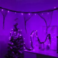 🎃 malgero purple string lights with black gauze - 9.9ft creepy cloth indoor halloween decorations, 30led gothic party room decor with 2 modes: steady/flickering lights логотип