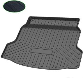 img 4 attached to Premium Custom Fit Black Waterproof Trunk Liner Floor Mat for 2017-2021 Honda Civic Hatchback (Excludes Sport/Sport Touring Models)