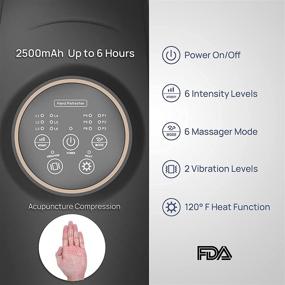 img 2 attached to 👐 Cordless Hand Massager for Arthritis & Carpal Tunnel - 6 Modes, 2 Levels, Heat Therapy - Ideal Gift for Mom & Dad