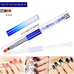 img 2 attached to 🏻 Ycyan 3Pcs Nail Art Design Brushes: Rhinestone Handle UV Gel Nail Brush Set - Professional Tools Kit