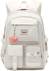 img 4 attached to Рюкзаки Backpack Bookbags Student Off White