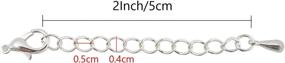 img 3 attached to ✨ Honbay 15PCS 2 Inch Silver Plating Necklace Bracelet Anklet Extender Chain Set – Enhance Your Jewelry with Lobster Clasp Extenders