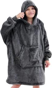 img 4 attached to 🛏️ Ultimate Cozy Comfort: Blanket Sweatshirt with Oversized Sleeves for Bedding and Kids' Bedding