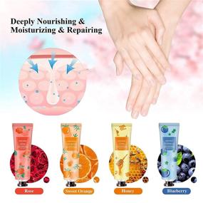 img 2 attached to 🖐️ Deeply Moisturizing Hand Lotion - 18 Pack with Shea Butter and Vitamin E for Dry Cracked Hands & Working Hands. Hand Cream Set - Ideal Gift for Women and Men, Travel Size Included.