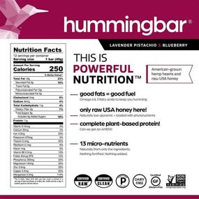 img 1 attached to 🌿 Humming Hemp Protein Bars - Lavender, Pistachio, and Blueberry - 11g Plant Based Protein Snacks - Keto Friendly, Low Carb, Paleo, Gluten-Free, Dairy-Free - 12-Pack