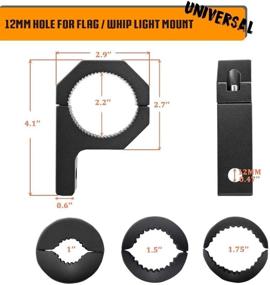 img 1 attached to 🚀 Enhance Your UTV or ATV with Chelhead 2 Pack LED Whip Light Mounting Bracket - Fits 1.25'', 1.5'', 1.75'', 2'' Roll Cage