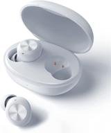 беспроводные bluetooth наушники dizo gopods d - чистые звонки, шумоподавление, улучшенное басовое звучание, водонепроницаемые tws-наушники, сенсорное управление, низкая задержка, спортивные гарнитуры (белые) логотип