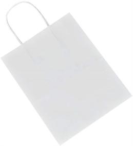 img 1 attached to Pack of 50 Small White Gift Paper Bags with Sturdy Handles - Bagmad Kraft Bags (5.25x3.25x8 inch) - Ideal for Craft, Grocery, Shopping, Retail, Party Favors, Weddings - Bulk Sacks (White, 50pcs)