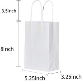 img 3 attached to Pack of 50 Small White Gift Paper Bags with Sturdy Handles - Bagmad Kraft Bags (5.25x3.25x8 inch) - Ideal for Craft, Grocery, Shopping, Retail, Party Favors, Weddings - Bulk Sacks (White, 50pcs)