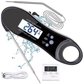 img 4 attached to 🐖 PIGMOON Dual Probe Meat Thermometer 2021: Instant Read with Backlight, Magnet & Calibration - 2 in 1 Digital Kitchen Cooking Food Candy Thermometer for BBQ Grill Smoker