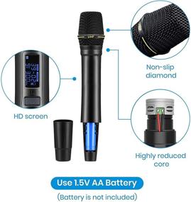 img 1 attached to Moukey MwmU-1 Wireless Microphone - Dual Handheld Dynamic Karaoke Mic, 260 Channels, Anti-Interference, 262ft Range, UHF, Ideal for Karaoke, Voice Amplification, PA Systems, DJ, Church