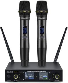 img 4 attached to Moukey MwmU-1 Wireless Microphone - Dual Handheld Dynamic Karaoke Mic, 260 Channels, Anti-Interference, 262ft Range, UHF, Ideal for Karaoke, Voice Amplification, PA Systems, DJ, Church