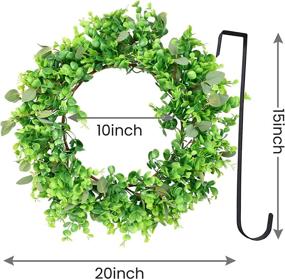 img 3 attached to 🎄 Большой венок из эвкалипта диаметром 20 дюймов - фермерский декор на переднюю дверь или патио для зимнего Рождества на улице или внутри помещения. Приветствуйте вечнозеленую листву круглый год. Повесьте на стену или окно.