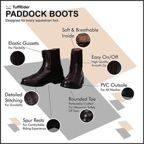 img 2 attached to 🏇 TuffRider Children's Starter Front Zip Paddock Boots: Top Choice for Kids' Equestrian English Riding