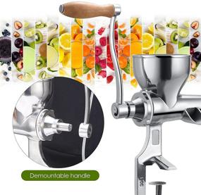 img 2 attached to 🍹 Stainless Steel Manual Juicer, Versatile for Wheat and Vegetable Juices, Customizable Juice Extraction, User-Friendly, Fast and Convenient