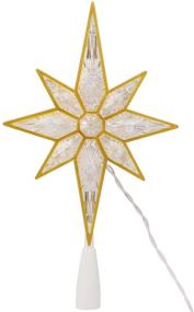img 3 attached to 🌟 LJLNION Golden Bethlehem Star Christmas Tree Topper with 10 LED Warm White Fairy Lights - Festive Holiday Decorations for Xmas Trees