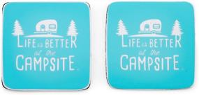 img 3 attached to 🏕️ Camco Life Is Better at The Campsite Neoprene Drink Coaster - Teal Blue with Logo - 2 Pack: The Perfect RVing and Camping Accessory for Fun and Relaxation (53230)