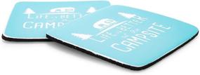 img 1 attached to 🏕️ Camco Life Is Better at The Campsite Neoprene Drink Coaster - Teal Blue with Logo - 2 Pack: The Perfect RVing and Camping Accessory for Fun and Relaxation (53230)