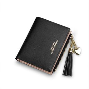 img 4 attached to 👛 Compact Women's Wallet: Mini Purse with Bifold Design, Slim Card Case Holder, Zippered Coin Pocket