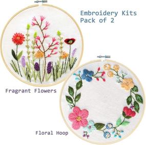 img 3 attached to 🌸 Unime Fragrant & Floralhoop Embroidery Kit: Complete Set with Color Pattern, Cloth, Hoop, Threads, and Tools for Cross Stitch and Embroidery Beginners