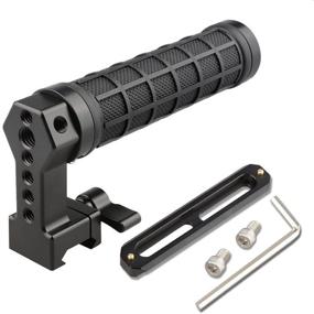 img 1 attached to 🎥 Black CAMVATE Quick Release Rubber Grip Top Handle with NATO Rail for Blackmagic Pocket Cinema Camera