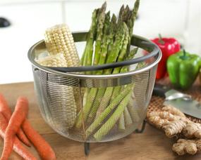 img 2 attached to 🔥 Best-Rated Hatrigo Steamer Basket for Pressure Cooker Accessories 6qt [3qt 8qt also available] - Compatible with Instant Pot, Ninja Foodi, and Other Pressure Cookers - Features Silicone Handle - Designed for IP 6 Quart