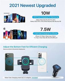 img 2 attached to 📲 Andobil 15" Qi Cup Holder Wireless Charger: Fast Charging + Easy-Clamp Adjustable Long Gooseneck Car Cup Holder Phone Mount for iPhone 13/12/Samsung/Galaxy/Note/LG & All 5G Smartphones