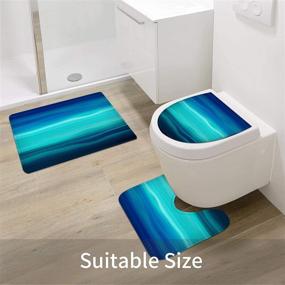 img 1 attached to MioVilla Bathroom Accessories Turquoise Abstract