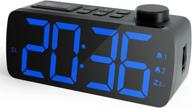 ⏰ noklead large led digital alarm clock radio with dimmer control - dual alarms, snooze, 12/24h, fm clock radio with sleep timer for bedroom bedside living room logo
