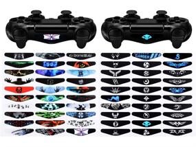 img 4 attached to 🎮 60-Piece Set: eXtremeRate Game Theme LED Lightbar Cover Skins for Playstation 4 Controller - Custom Vinyl Decals Stickers for PS4 Slim Pro Controller