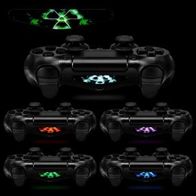 img 1 attached to 🎮 60-Piece Set: eXtremeRate Game Theme LED Lightbar Cover Skins for Playstation 4 Controller - Custom Vinyl Decals Stickers for PS4 Slim Pro Controller