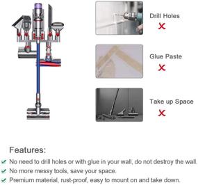 img 2 attached to Lanmu Docking Station Accessory Holder - Organize Dyson V15 Detect, V11 V10 V8 V7 Cordless Stick Vacuum Cleaner Tools, No Mess, No Drilling Required (Pack of 2)