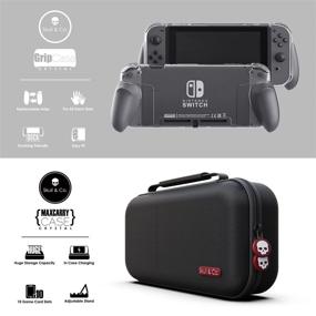 img 3 attached to 💀 Skull &amp; Co. GripCase Crystal Bundle: Dockable Transparent Protective Cover Case with Replaceable Grips for Nintendo Switch - Gray | Sized to Fit All Hands