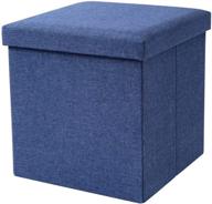 🗄️ foldable linen storage ottoman cube: space-saving storage boxes for bedroom living room - coffee table footrest step stool logo