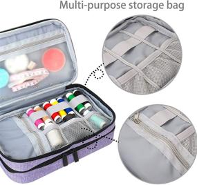 img 2 attached to 🧵 Small Purple Sewing Supplies Organizer Bag with Two Layers - Ideal for Needles, Thread, Scissors, Measuring Tape, and Other Sewing Essentials - Perfect Sewing Storage and Accessories Organizer (Bag Only)