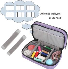 img 1 attached to 🧵 Small Purple Sewing Supplies Organizer Bag with Two Layers - Ideal for Needles, Thread, Scissors, Measuring Tape, and Other Sewing Essentials - Perfect Sewing Storage and Accessories Organizer (Bag Only)