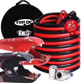 img 4 attached to 🔌 TopDC Jumper Cables 1-Gauge 25-FT -40℉ to 167℉ 700Amp Heavy Duty Booster Cables with Carry Bag - 1AWG x 25 ft