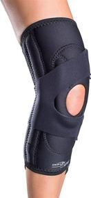 img 4 attached to DonJoy Lateral J Patella Knee Support Brace with Hinge - Left Leg, Large: Drytex