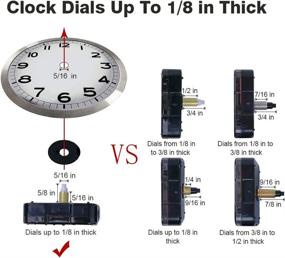 img 1 attached to ⏰ Upgrade Your Clock Repair: EMOON High Torque Clock Movement Mechanism with Silent Sweep Quartz Motor Kit and 3 Pairs of Hands in Black (Total Shaft Length 5/8 in)