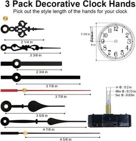 img 2 attached to ⏰ Upgrade Your Clock Repair: EMOON High Torque Clock Movement Mechanism with Silent Sweep Quartz Motor Kit and 3 Pairs of Hands in Black (Total Shaft Length 5/8 in)