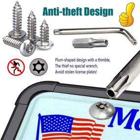 img 2 attached to 🔒 Secure Your License Plate with Anti-Theft License Plate Frame & Stainless Steel Tamper-Proof Screws Kit