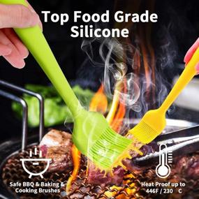 img 3 attached to 🍖 5 Pack Topsome Silicone Basting Brush Set - Heat Resistant BPA Free Oil Brushes for BBQ, Grill, Barbeque, and Kitchen Baking - Soft Bristles, Long Handle with Spatula