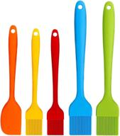 🍖 5 pack topsome silicone basting brush set - heat resistant bpa free oil brushes for bbq, grill, barbeque, and kitchen baking - soft bristles, long handle with spatula logo