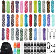 550 paracord bracelet kit - type iii survival parachute cord combo crafting set with buckle, carabiner, and key ring - ideal for making paracord bracelets, dog collars, and lanyards - monobin логотип