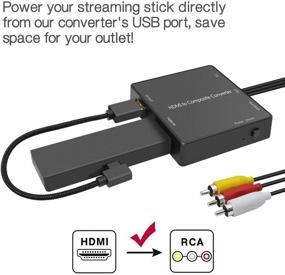img 3 attached to 🔌 HDMI to RCA Converter Adapter - Compatible for Fire Stick, Roku, DVD Players, Xbox, PS3 - HDMI to AV, Composite Converter for Old TVs - Supports 1080p, PAL/NTSC - Amazon Fire Stick Compatible