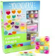 just my style youniverse rainbow soaps by horizon group usa: girl stem kit for diy soap making - create 3 vibrant rainbow soaps with body glitter, soap mold, dyes, and bonus poster! logo