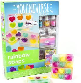 img 4 attached to Just My Style Youniverse Rainbow Soaps by Horizon Group USA: Girl STEM Kit for DIY Soap Making - Create 3 Vibrant Rainbow Soaps with Body Glitter, Soap Mold, Dyes, and Bonus Poster!