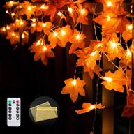 samyerlen 2 pack maple leaf string lights, 20 led battery operated string lights for winter and autumn indoor & outdoor parties, with christmas remote control, ideal for festive decorations логотип